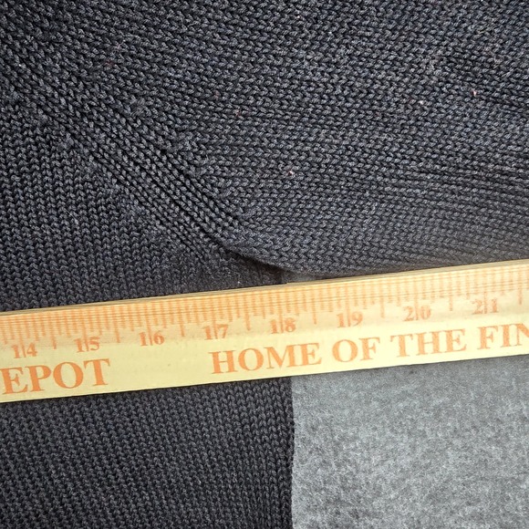 Tommy Bahama Women‎ L 12/14 Black 1/4 Button Closure 3/4 Sleeve Pullover Sweater - Picture 8 of 10